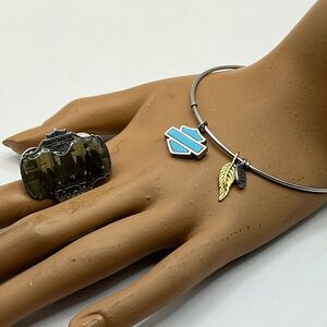 Harley Davidson, bracelet and anniversary Pin.